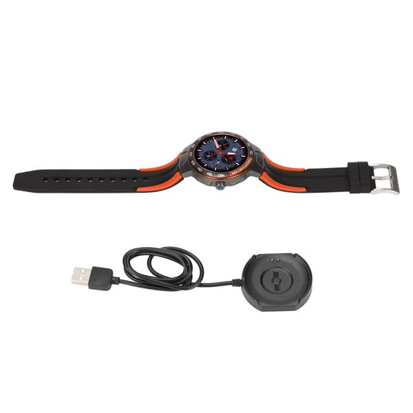Round Smart Bracelet Sports Tracking Fitness Watch 1.28 Inch Screen Orange