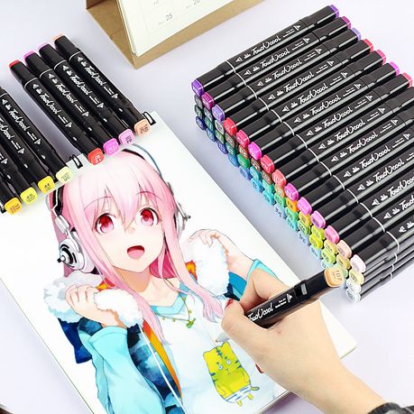 Wholesale 60 Coloured Alcohol Markers Art Drawing Manga Twin Tip