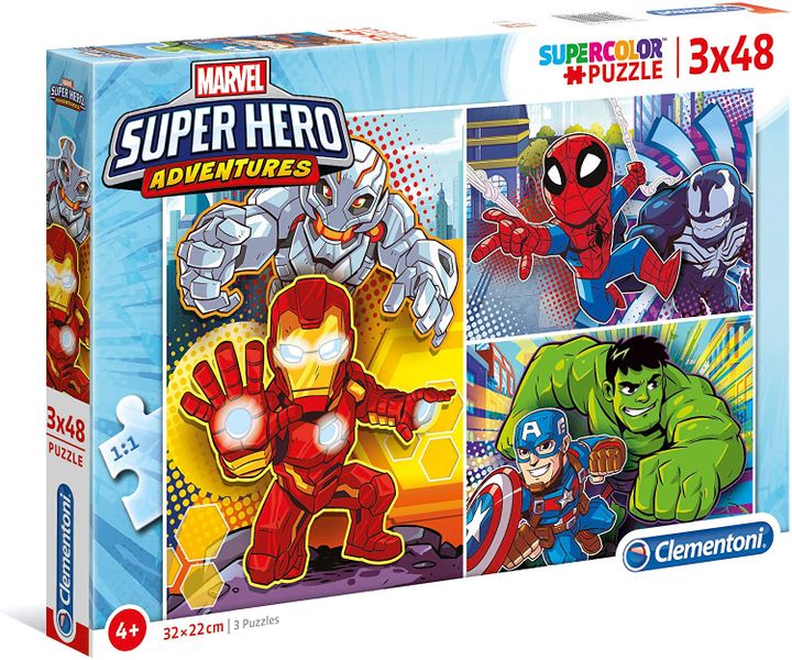 Clementoni 3X48 Piece Puzzle Marvel Superhero