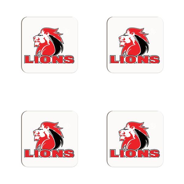 Lions Emblem Rugby Coasters - Set of 4