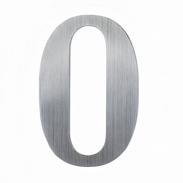 Modern Design Stainless Steel House Number 0 - Sleek, Durable &amp; 228mm Thick