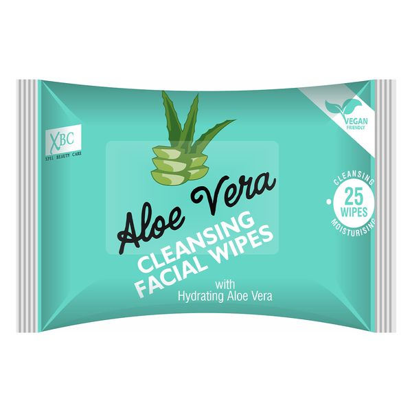 Xpel Body Care Vegan Aloe Vera Facial Wipes - 2 Pack