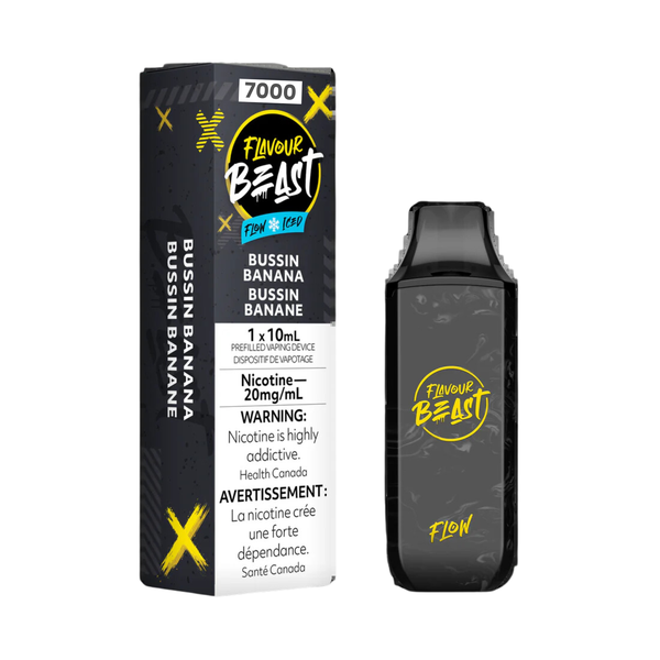 7000 Puff Bussin Banana Iced Flow Vape | 20mg Nicotine Strength