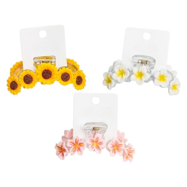 3 Pack Flower Hair Clip for Women - Multicolor