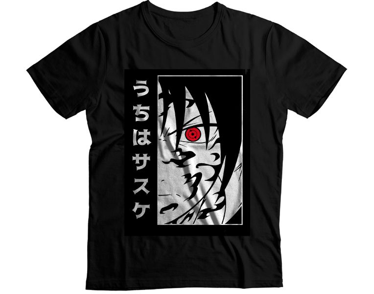 Sasuke Uchiha Sharingan Eye Naruto Anime Graphic T-Shirt