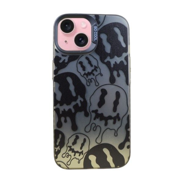 Melted Smiley Phone Case Compatible with iPhone 15 Pro Max - Silver