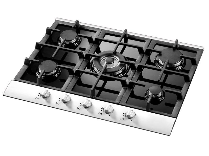 Faber - 75cm Stainless steel Gas Hob - Silver with Glass Top