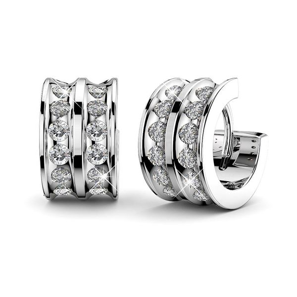 Dhia Huggie Earrings Embellished With Swarovski image