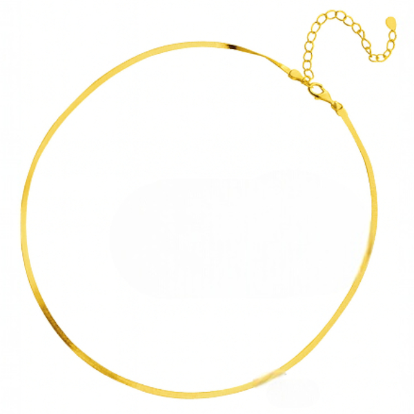 Minimalist Herringbone Chain Necklace - Sterling Silver
