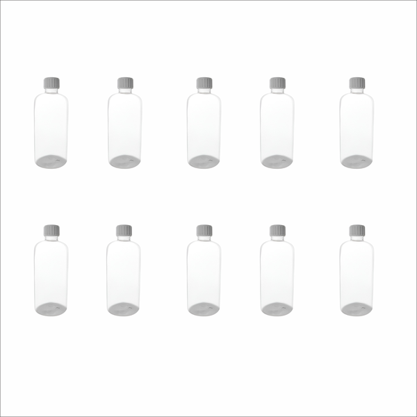 Clear 500ml PET Round Bottle with White Screw Cap - 10 Pack