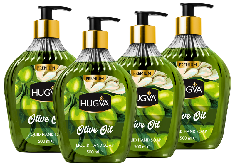 Hugva 500ml Premium Hand Wash Liquid, Olive Oil, Special Formula Pack of 4