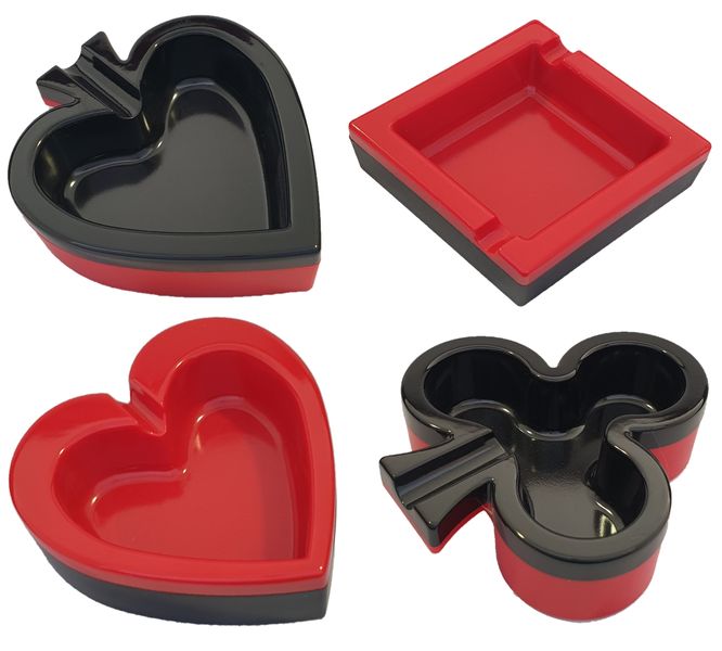 Poker Card Suit Ashtray Set