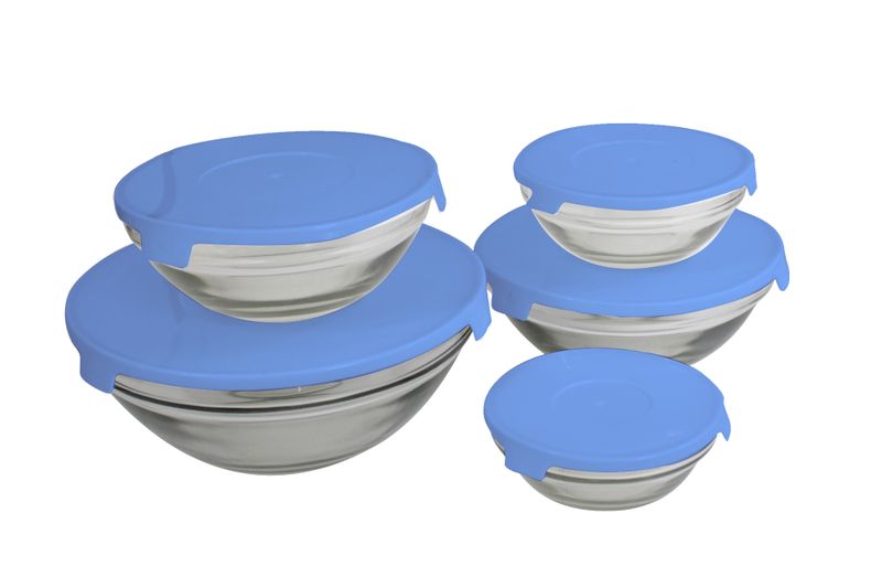 5 Piece Rounded Glass Container Bowl Set