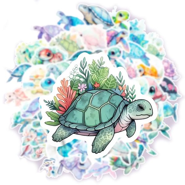 50pcs Turtle Vinyl Waterproof Stickers Packs
