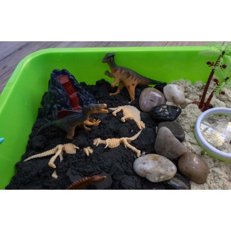 Dinosaur Dig Play Sand Sensory Bin Boys Kids Kinetic Toy for Ages