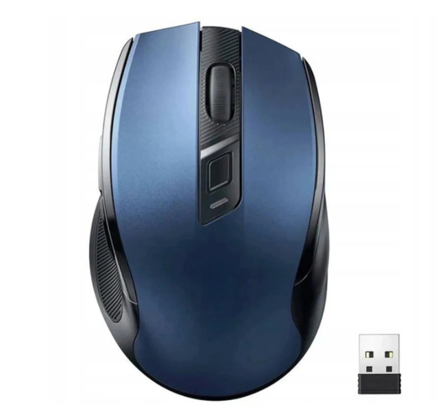 MU006 Ergonomic Blue Wireless Optical Mouse (2.4GHz) - Comfortable Control