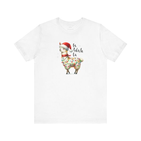 Fa La La Llama Festive Kiddies T-shirt (White)