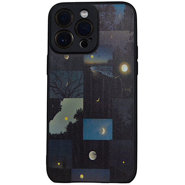 Black - Phone Case with Moon Crescents &amp; Pro Max - Iphone 14 Pro Max