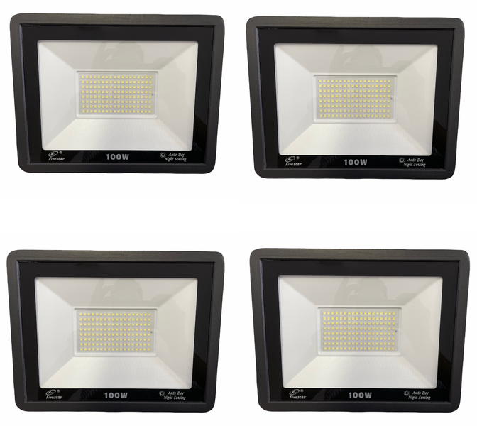 4 Pack - 100w Day Night Sensor Floodlight