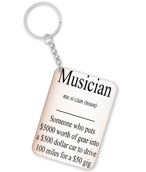 Musician Dictionary Meaning Birthday Christmas Gift Keyring