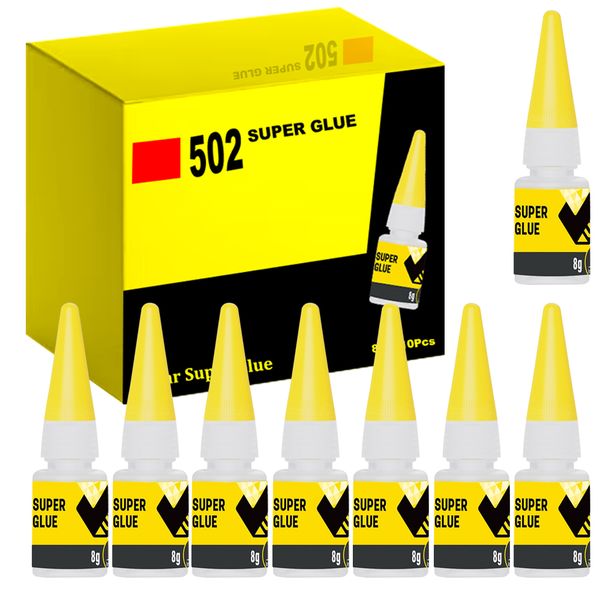 Set of 10Pcs - Instant Quick-Drying Super Glue Strong Bonding Fast - 8g