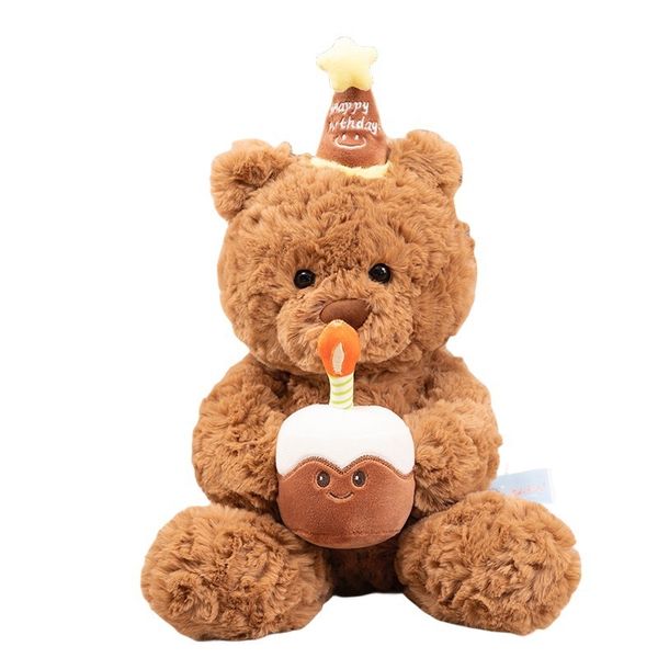Cape Of Good Hope-32cm/42cmbirthday Hat Bear Plush Toy Brown