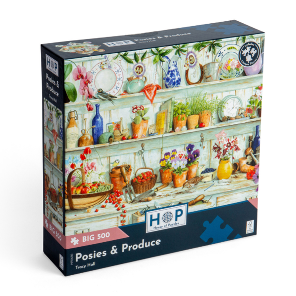 House of Puzzles - Posies &amp; Produce - XL Pieces - 500 Piece Jigsaw Puzzle