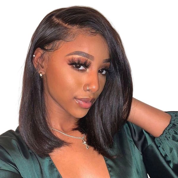 14 inch 4x6 Glueless Bob Wig Human Hair 12A Brazilian Virgin Hair