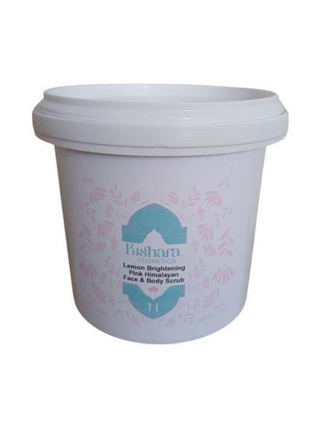 1L Bishara Cosmetics Lemon Brightening Pink Himalayan Salt Scrub