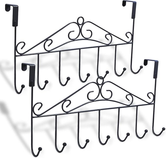Metal Hanger Over 7 Door Hooks - 2 Piece