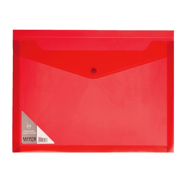 Meeco A4 Expandable Carry Folder Red 5 Pack