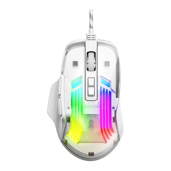 Portable Ergonomic Transparent USB Wired Colorful LED Optical Gaming Mouse