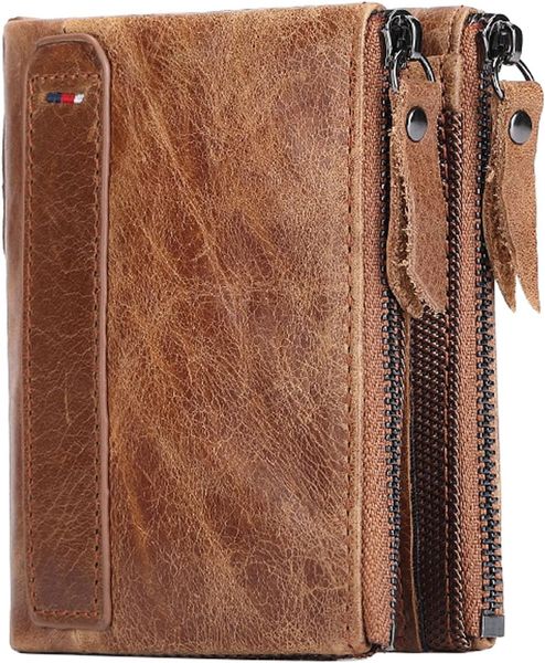 Wear-resistant, Anti-theft Brushed Cowhide Men's Leather Wallet