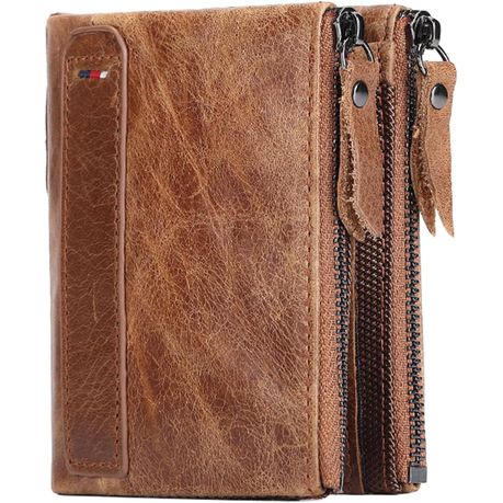 Wear-resistant, Anti-theft Brushed Cowhide Men's Leather Wallet Image