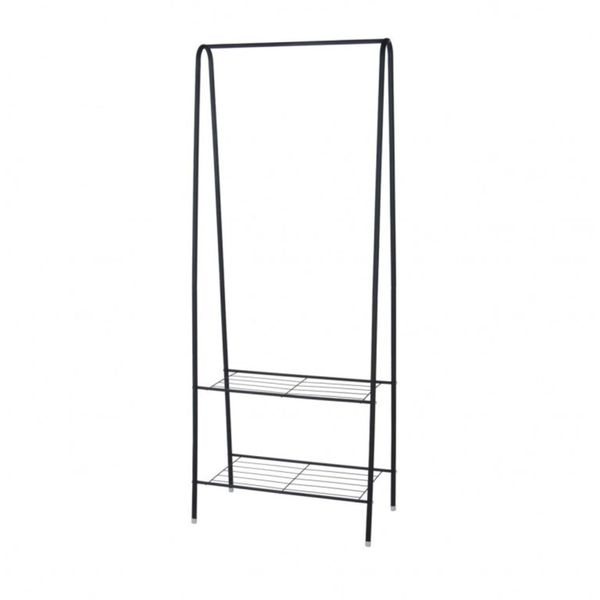 Metal Coat Rack with Two Shelves