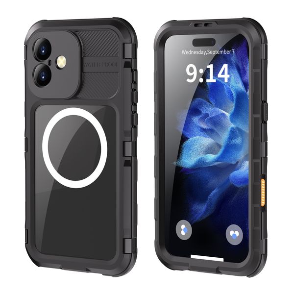 Metal Diving Waterproof Phone Case Compatible with Apple iPhone 14 Pro Max
