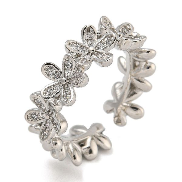 Blommie's Flower Long-Lasting Plated Brass Micro Pave Cubic Zirconia Ring
