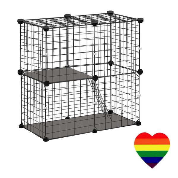 Pet Heavy Duty Cage Enclosure 2 level &amp; Heart Sticker (75cm)