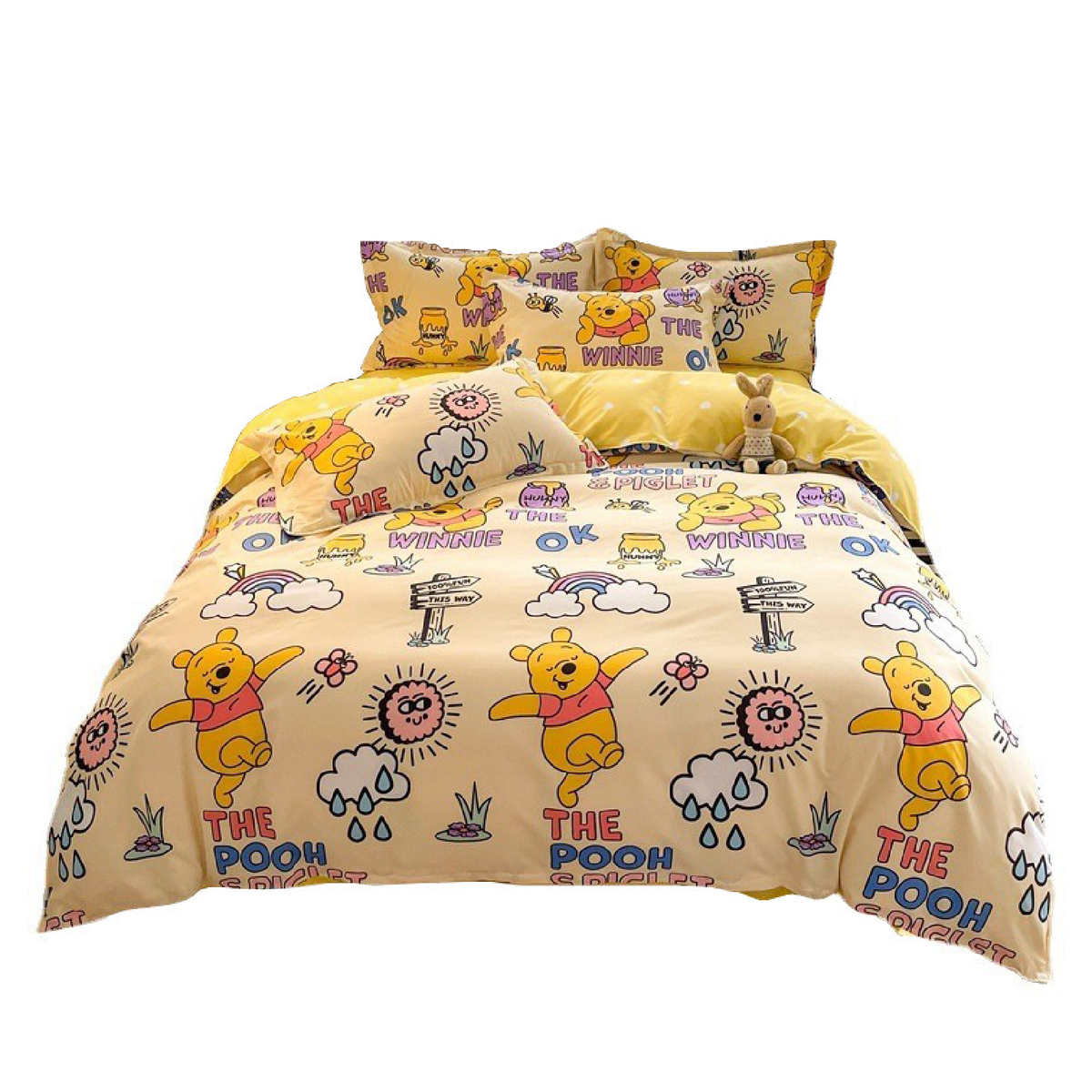 Disney Cartoon Four Piece- Fitted Sheet -Duvet Cover -Pillowcase Set ...