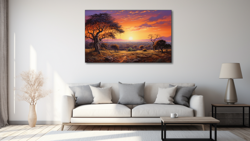 Canvas Wall Art - Savanna Sunrise Abstract - HD0404