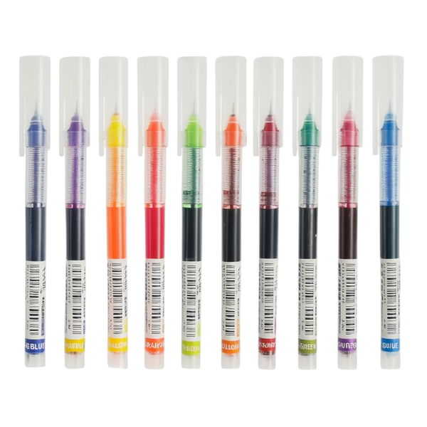 10-Piece Fine Tip Color Ink Pen Set - Multicolor