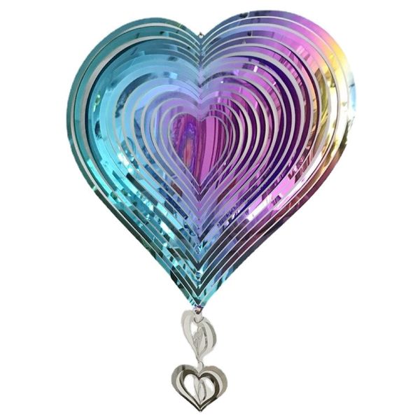 Home Decor 3D Hanging Heart with Bottom Mini Hearts Wind Chime(20x28.8cm)