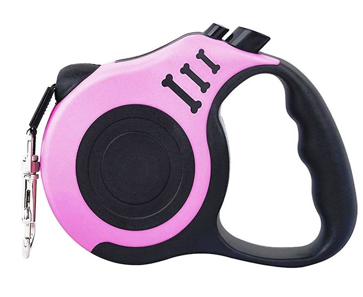 3-Bone Retractable Pet Leash - for Small to Medium Sized Pets - 5m - Pink