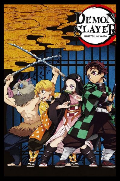 Demon Slayer (Tanjiro &amp; Nezuko) Poster with Black Frame
