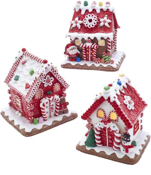 Gingerbread LED Candy House Set of 3