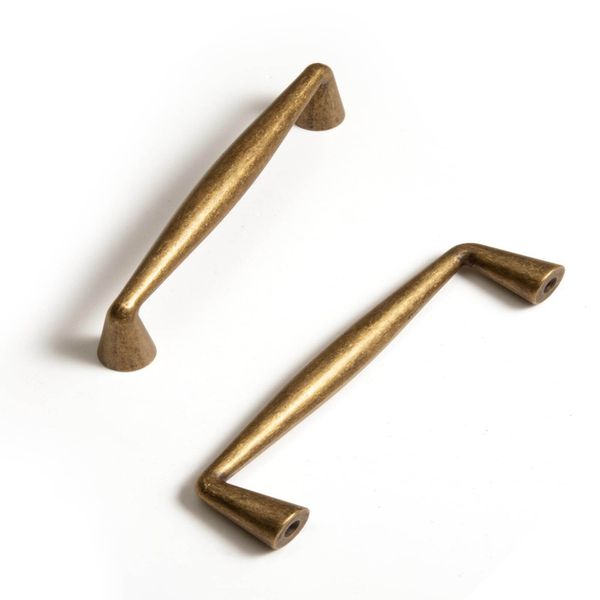 2 Piece Antique Brass Zinc Alloy Cabinet Pulls -(96mm) Hole Center
