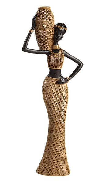 Decor Creative Home Tabletop African Woman Ornament - 28cm