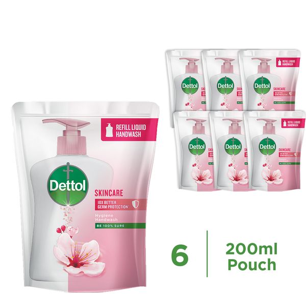 Dettol 6x200ml, Hygiene Liquid Hand Wash, Refill, Skincare