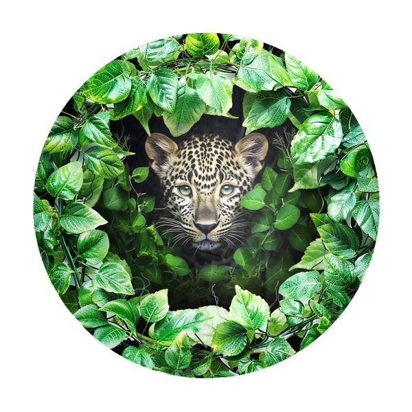 Trapped Jaguar Round Tablecloth