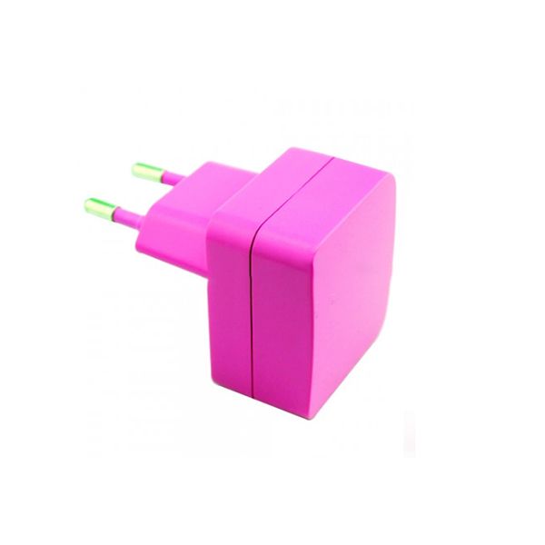 GND Designs 2 Pin EU 1.1 Amp USB Mains Travel Charger - Pink